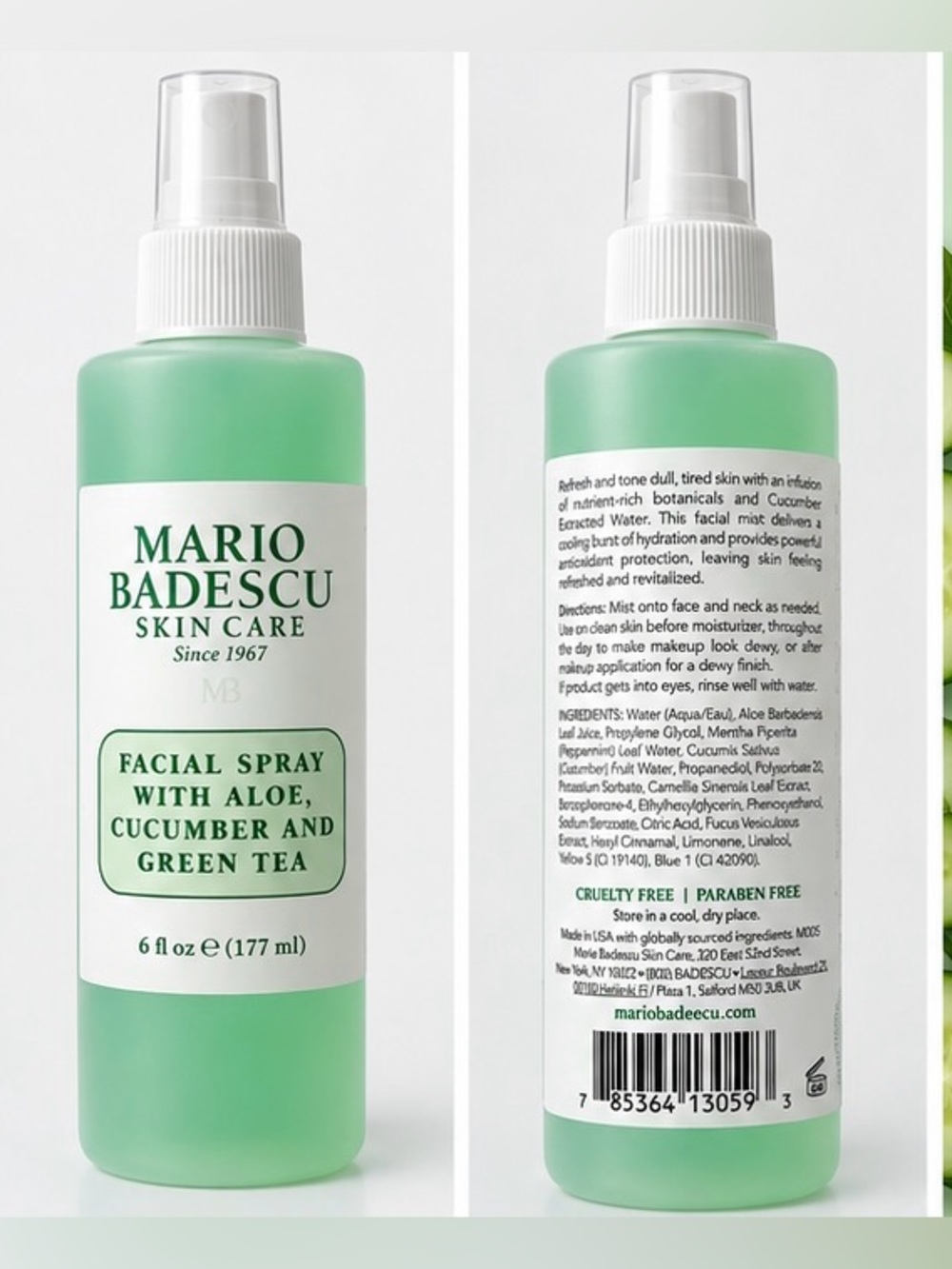 Mario Badescu Facial Spray Aloe Cucumber Green Tea 6 oz NEW